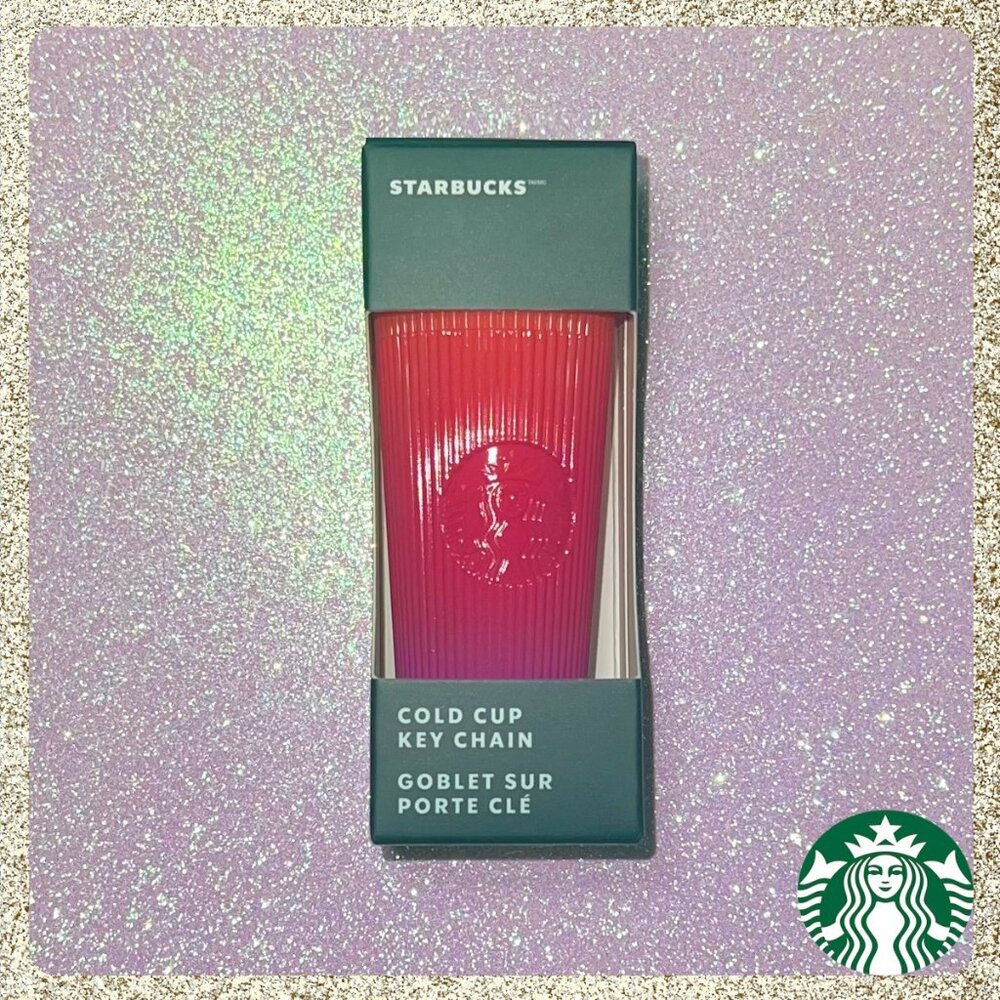 ⭐️ Starbucks 2025 Spring Pleated Ombre Cold Cup Tumbler Keychain NWT - Picture 1 of 3
